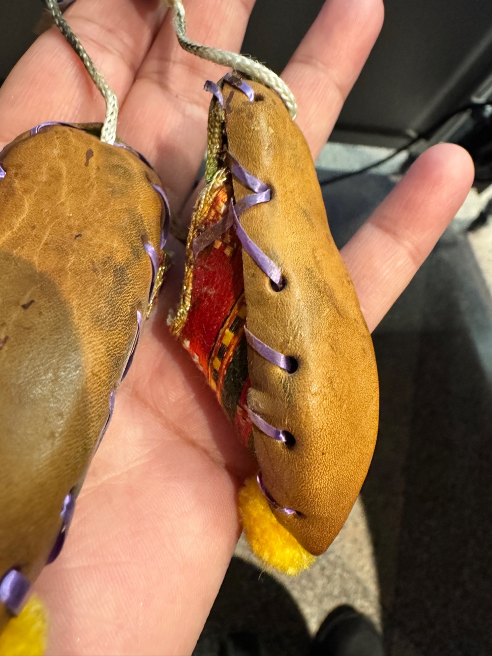 Vintage Turkish Slipper Ornaments Miniature Brocade Shoe Pair - Picture 9 of 14